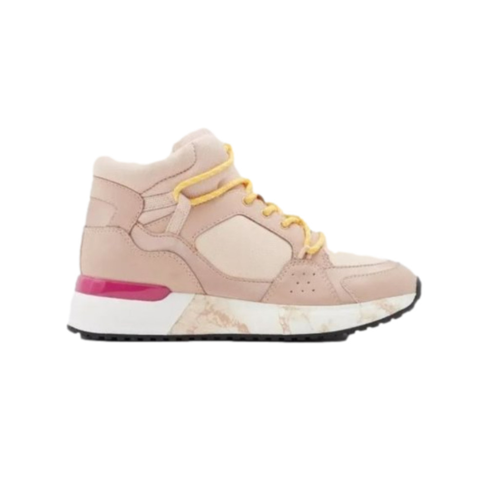 Aldo Aselawia Pink High-Top Sneaker with Yellow Laces Size 7